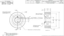 (image for) Wheel; 8" x 3"; PolyU on Cast Iron; Plain bore; 1" Bore; 3-1/4" Hub Length; 1600#; 1/4"x1/8" Keyway; 2 set screws (Item #87436)