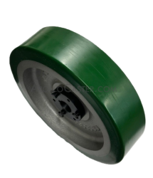 (image for) Drive Wheel; 10" x 2-1/2"; 95A PolyU on Cast Iron; QD Keyway Bushing; 1" Bore; 2-1/2" Hub Length; 2000#; USA Made (Item #87213)