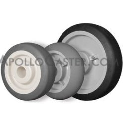 (image for) Caster; Swivel; 3" x 13/16"; Thermoplastized Rubber (Gray); Threaded Stem (5/16"-18TPI x 3/4"); Zinc; Plain bore; 100# (Item #64380)