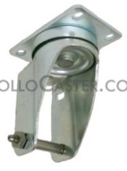 (image for) Yoke, Axle & Nut; Swivel; 8" x 2"; Plate (5"x5-1/2"; holes: 4-1/8"x4-1/2"; 1/2" bolt); Zinc; 7/16" Bore; 2-1/2" Hub Length; 1000# (Item #86984)