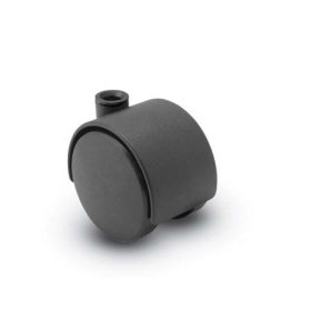 (image for) Caster; Twin; Swivel; 2" (50mm); Polyurethane; Stemless; Black; Zinc Body; 75#; Hood (Receives Shepherd 5/16" x 1-1/4" stem) (Item #68633)