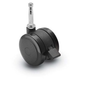 (image for) Caster; Twin; Swivel; 2" (50mm); Thermoplastized Rubber (Black); Grip Neck; 5/16x1-1/2; Black; Rivet; 75#; Pedal Lock; Wheel (Item #68049)