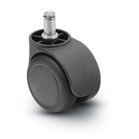 (image for) Caster; Twin; Swivel; 2-3/16" (55mm); Nylon; Grip Ring; 7/16"x7/8"; Black; Wgt Cap: 75; Hood; Barile 1-1/2" (Item #69779)