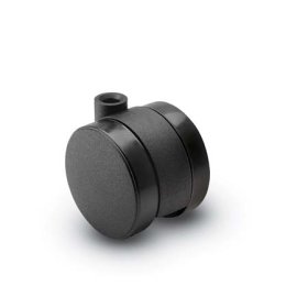 (image for) Caster; Twin; Swivel; 2" (50mm); Polyurethane; Stemless; Black; Rivet Brng; 75# (Receives Shepherd 0.35" x 1-1/8" stem) (Item #69558)