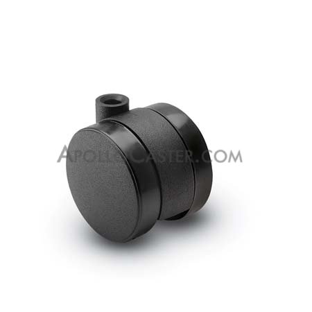 Caster; Twin; Swivel; 2-3/8\" (60mm); Polyurethane; Stemless; Black; Rivet Brng; Wgt Cap: 100# (Receives Shepherd 0.35\" x 1-1/8\" stem) (Item #69772)