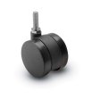 Caster; Twin; Swivel; 2" (50mm); Thermoplastized Rubber (Black); Threaded Stem; 5/16"-18TPI x 3/4"; Black; Rivet; 75# (Item #63072)