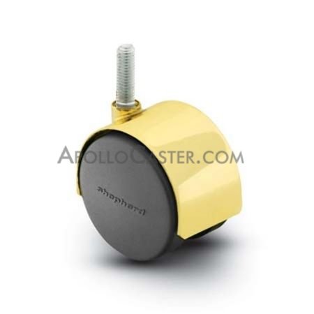 (image for) Caster; Twin Wheel; Swivel; 2\" (50mm); Polyurethane; Threaded Stem (5/16\"-18TPI x 1/2\"); Chrome; Riveted Axle; 110#; Hood (Item #62689)