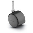 Caster; Twin; Swivel; 2in (50mm); Nylon; Grip Neck; 5/16x1-1/2; Black; Zinc Body; 75#; Hood (Item #68093)