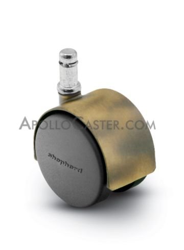 (image for) Caster; Twin; Swivel; 2\" (50mm); Nylon; Grip Ring; 7/16x7/8; Antique; Steel Axle; 75#; Hood (Item #68373)