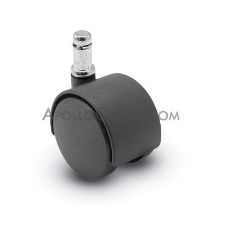Caster; Twin; Swivel; 2\" (50mm); Polyurethane; Grip Ring; 7/16\"x7/8\"; Black; 75#; Hood; Compression Brk (locks with 20# weight) (Item #69213)