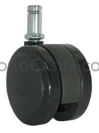 Caster; Twin; Swivel; 2-3/8\" (60mm); Nylon; Grip Ring; 7/16\"x7/8\"; Black; Zinc Body Brng; 100# (Item #69775)