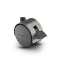 Caster; Twin; Swivel; 2" (50mm); Nylon; Stemless; Satin Chrome; Zinc Body; 75#; Pedal Lock; Wheel; Hood (Receives Shepherd 5/16" x 1-1/4" stem) (Item #68631)