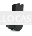 Caster; Twin Wheel; Swivel; 50mm; Nylon; U Bracket (3/4" ID); 1-5/16" High x 1-1/2" Long; Black; Steel Axle; 85#; Wheel Brake; Hood (Screw included) (Item #66433)