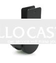 Caster; Twin Wheel; Swivel; 50mm; Nylon; U Bracket (3/4" ID); 1-5/16" High x 1-1/2" Long; Black; Steel Axle; 85#; Hood (Screw included) (Item #66434)