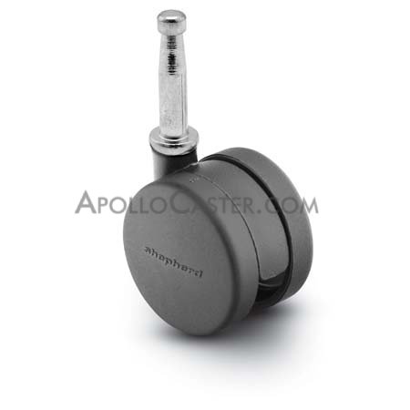 Caster; Twin; Swivel; 2\" (50mm); Nylon; Grip Neck; 5/16\"x1-1/2\"; Black; Rivet Brng; 75# (Item #69557)