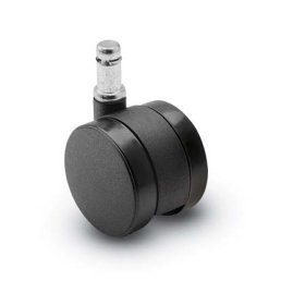 (image for) Caster; Twin; Swivel; 2" (50mm); Thermoplastized Rubber (Black); Grip Ring; 7/16"x7/8"; Black; Rivet; 75# (Item #68600)