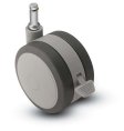 Caster; Twin; Swivel; 60mm (2-3/8"); Thermoplastized Rubber (Gray); Grip Ring; 7/16x1-7/16; Gray; Rivet; 100#; Wheel Brake (Item #67855)