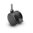 Caster; Twin; Swivel; 2" (50mm); Nylon; Threaded Stem; 5/16"-18TPI x 3/4"; Black; Rivet; 75#; Wheel Brake (Item #63071)