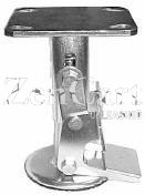 (image for) Floor Lock; For 5" Casters; Extended: 6-3/4"; Top Plate; 4"x4-1/2"; hole spacing: 2-5/8x3-5/8 (slotted to 3x3); 3/8 bolt; Zinc. (Item #89867)