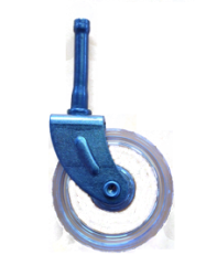 Caster; Swivel; 2" x 1/2"; Plastic (clear); Grip Neck; 5/16"x1-1/2"; Zinc; Rivet Brng; 30# (Item #69277)