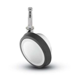 Caster; Ball; Swivel; 3"; Rubber; Hard; Grip Neck; 5/16"x1-1/2"; Chrome; Reg or Bright; Acetyl/ Resin Brng; 100# (Item #69571)