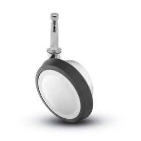 Caster; Ball; Swivel; 3"; Rubber; Hard; Grip Neck; 5/16"x1-1/2"; Chrome; Reg or Bright; Acetyl/ Resin Brng; 100# (Item #69571)