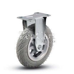 (image for) Caster; Rigid; 6x1-1/4; Flat Free (Grey); Top Plate (2-5/8x3-3/4; holes: 1-3/4x2-3/4 slotted to 3; 5/16 bolt); Zinc; Ball Brng; 150# (Item #67099)