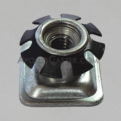 (image for) Socket; 1\" ID (fits 1-1/8\" OD 16 or 18 ga Tubing); Steel Spring Retention Threaded Stem Receiver; accepts 3/8\"-16TPI Stem; Square (Item #88231)