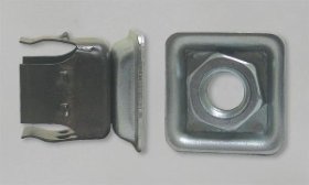 (image for) Socket; 7/8" ID (fits 1" OD 16 - 18 ga Tubing); Steel Spring Retention Threaded Stem Receiver; accepts 3/8"-16TPI Stem; Square (Item #88234)