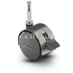 (image for) Caster; Twin; Swivel; 2in (50mm); Nylon; Grip Neck; 5/16x1-1/2; Satin Chrome; Zinc Body; 75#; Pedal Lock; Wheel; Hood (Item #68089)