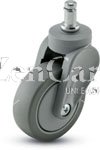(image for) Caster; Swivel; 4" x 15/16"; PolyU on PolyO (Gray); Grip Ring; 7/16"x7/8"; Gray GFN; Delrin Brng; 125# (Item #67971)