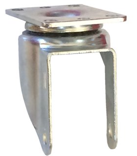 (image for) Yoke Axle & Nut; Swivel; 4" x 1-1/4"; Top Plate (2-3/8"x3-5/8"; holes: 1-3/4"x2-7/8" slotted to 3"; 5/16" bolt); Zinc; 3/8" Bore; 1-9/16" Hub Length; 350# (Item #88755)