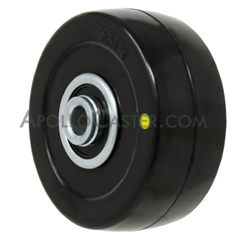 Wheel; 3\" x 1-1/4\"; Conductive Rubber; Precision Ball Brng; 3/8\" Bore; 1-1/4\" Hub Length; 190#; Thread guards (Item #88164)