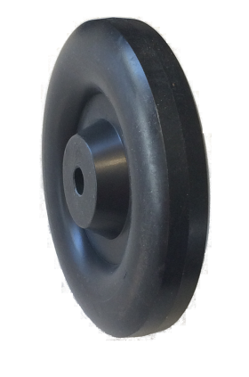 (image for) Wheel; 5" x 1-1/4"; Crowned Polyolefin; Plain bore; 1/2" Bore; 1-9/16" Hub Length; 400# (Item #87099)