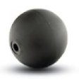 Spherical Ball Wheel; 1-5/8"; Non-marking Rubber (75A); Plain bore; 7/32" Bore; 75# (Item #87992)