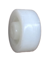 (image for) Wheel; 3" x 1-1/4"; White Polyolefin; Plain bore; 1/2" Bore; 1-9/16" Hub Length; 270# (Item #88551)