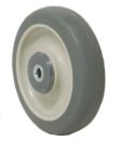 Wheel; 5" x 1"; PolyU on PolyO (Gr/Bg); Plain bore; 5/16" Bore; 1-1/8" Hub Length; 145# (Item #88857)