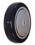 Wheel; 4" x 1-1/4"; PolyU on PolyO (Black); Ball Brng; 3/8" Bore; 1-9/16" Hub Length; 300#; Thread Guards (Item #87195)
