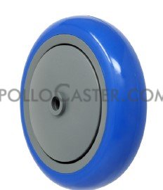 Wheel; 4\"x 1-1/4\"; PolyU on PolyO (Blue); Precision Ball Brng; 3/8\" Bore; 1-5/8\" Hub Length; 300#; Thread Guards (Item #89123)