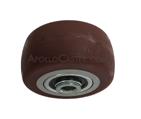 Wheel; 2-1/2\" x 1-1/4\"; Red PolyU on PolyO; Dual Ball Bearings; 250#; 3/8 Bore; 1-9/16 Hub Length (Item #87279)