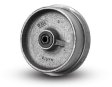 Wheel; 3-1/4" x 1"; (4" x 1-3/8" w/ flange); Flanged (Single) Cast Iron; Roller Brng; 3/4" Bore; 2-3/16" Hub Length; 700#; 800 degrees (Item #87661)