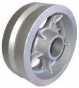 Wheel; 5" x 2"; V-Groove (7/8) Cast Iron; Delrin Spanner; 1/2" Bore; 2-3/16" Hub Length; 900# (Item #88385)