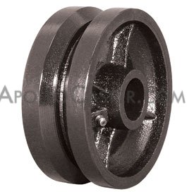 Wheel; 6\" x 2-1/2\"; V-Groove (7/8\") Cast Iron; Roller Brng; 2500#; 1\" Bore; 3-1/4\" Hub Length (Item #89419)