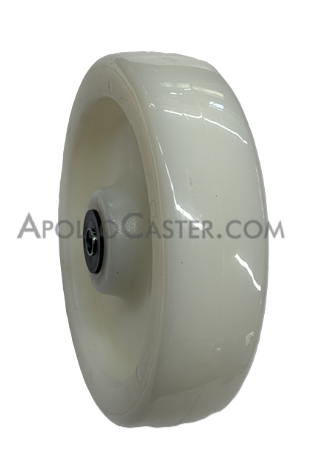 Wheel; 6\" x 2\"; Shore D85 White Nylon; Sealed Prec Ball Brngs; 1/2\" Bore; 2-7/16\" Hub Length; 1250# (Item #87246)