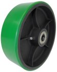 Wheel; 10" x 2-1/2"; PolyU on Cast Iron; Roller Brng; 1" Bore; 2-3/4" Hub Length; 2000# (Item #88442)