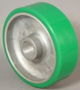 Wheel; 4" x 1-1/2"; PolyU on Alum (Color May Vary); Roller Brng; 5/8" Bore; 1-7/8" Hub Length; 700# (Item #88303)