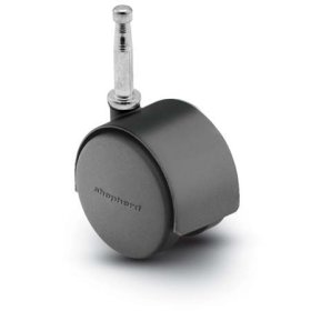 (image for) Caster; Twin; Swivel; 2in (50mm); Nylon; Grip Neck; 5/16x1-1/2; Black; Zinc Body; 75#; Hood (Item #68093)
