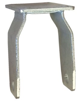 (image for) Yoke; Rigid; 5" x 1-1/4"; Plate (3-1/8"x4-1/8"; holes: 1-3/4"x3" slots to 2-3/8"x3-3/8"; 3/8" bolt); 3/8" Bore; 1-9/16" Hub Length; 350# (Item #87426)