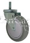 (image for) Caster; Swivel; 4 x 1-1/4; PolyU on PolyO (Gr/Bg); Threaded Stem; 1/2-13TPI x 1-1/2; Zinc; Ball Brng; 275#; Thread guards (Item #67571)