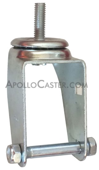 Yoke, Axle & Nut; Swivel; 6\" x 2\"; Threaded Stem (1/2\"-13TPI x 1-1/2\"); Zinc; 1/2\" Bore; Fork Spacing 2-1/2\"; 375# (Item #88621)